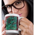 thumbnail image 2 of 3dRose, Abstract tree roots in hues of teal and mint green on coffee brown damask background, 11oz Magic Transforming Mug, 2 of 8