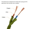 thumbnail image 4 of Unique Bargains Twisted Cloth Covered Wire 2 Core 18AWG 3.0m/9.84ft,Electrical Cable,Green, 4 of 5