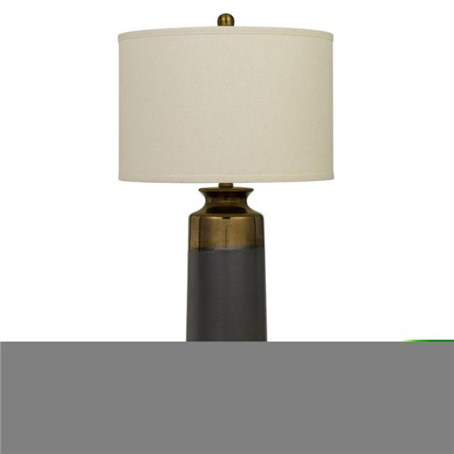 Benjara BM233484 29.5 in. Ceramic Table Lamp with 3 Way Rotary, Gray & Gold