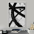 thumbnail image 2 of IDEA4WALL Framed Canvas Print Wall Art Curve Ink Stroke with Line, Texture Abstract Brushstroke Illustrations Minimalism Expressive Black and White for Living Room, Bedroom, Office - White 24"x36", 2 of 5