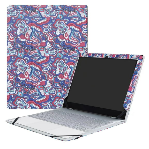 Labanema 12.3" Google Pixelbook Case, PU Leather Folio Stand Protective Case, Cover for 12.3" Google Pixelbook (Peacock Purple)