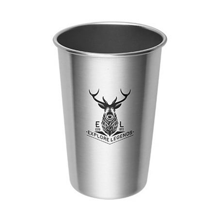 

Stainless Steel Cups 16.9oz Shatterproof Pint Metal Cup Tumblers Large Capacity for Cold Drinks 1 Steel Color