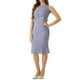 thumbnail image 4 of INSPIRE CHIC Vestido sin mangas de tweed con cuello barco elegante en púrpura y azul XL, 4 of 6