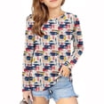 thumbnail image 3 of Ugoldhm Girls Long Sleeve Tops Round Neck Tunic Loose Shirts Fashion Graphic Printed Tees, 3 of 5