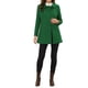 thumbnail image 2 of Abrigo largo de invierno de doble botonadura con cuello Peter Pan para mujer Inspire Chic en verde hierba L, 2 of 6