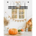 thumbnail image 2 of Rod Pocket Window Valances Hello Fall Watercolor Pumpkins Short Kitchen Curtains Farm Fruit Buffalo Check Window Treatment Drapes for Bedroom Bathroom Living Room 42x12In,1 Panel, 2 of 6