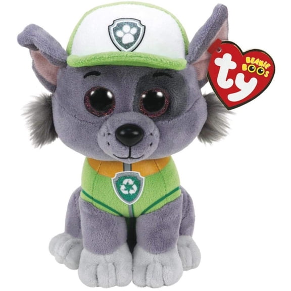 Ty Beanie Boos - ROCKY PAW PATROL 6" Stuffed Plush New MWMT's (BONUS 1 FUN CHOPS)