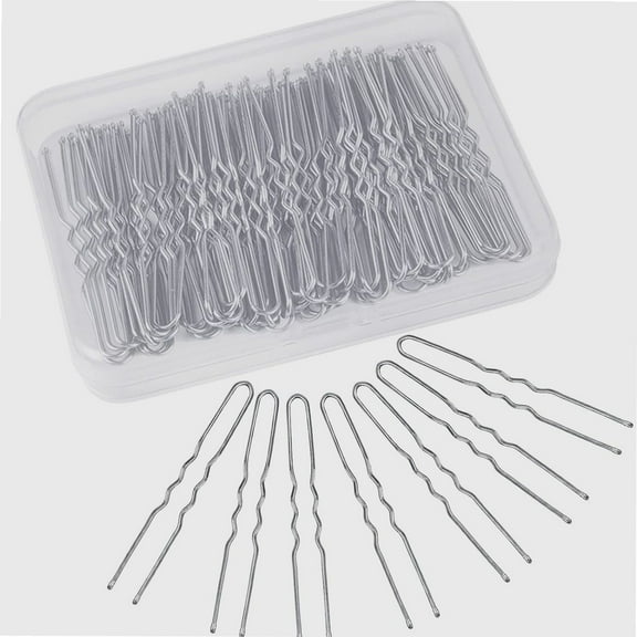 Hair Pins for Women, 2.75 inch Hair Pins for Buns Silver U Shaped Hair Pins with Storage Box