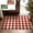 Red, variant on Checkered Rug, Outdoor Door Mat, Washable Front Porch Entryway Doormat, Layered Design, Durable Cotton Polyester Blend, Red Green Plaid, Thick Heavy Duty, Indoor Outdoor Use, Holiday Floor Mat