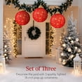 thumbnail image 2 of Best Choice Products 3-Piece Hanging Pop-Up Outdoor Christmas Ornaments, LED Lights, 8 Light Functions - Red, 2 of 7
