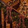 thumbnail image 6 of Hovilon 2pcs Christmas Wreath Bows, Wine Polyester Ribbon Decoration for Front Door Tree Topper Wall Party Supply, Durable Holiday Bow for Indoor Outdoor Home Garden New Year Eve Decoration, 6 of 6