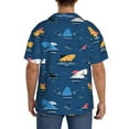 thumbnail image 5 of Cauagu Colorful Ocean Shark Men's Short Sleeve Button Down Hawaiian Shirt for Men Bowling Shirts Casual Summer Beach Shirt,Large, 5 of 6