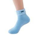 thumbnail image 1 of Winter Solid Color Knitting Plush Warm Socks Home Socks Ski Socks Moon Socks, 1 of 2