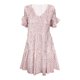 thumbnail image 1 of Gibobby Vestido de verano casual para mujer Vestido de verano para mujer con estampado de leopardo fragmentado, cuello en V, manga con volantes y rodilla dobla(Rosa,G), 1 of 3