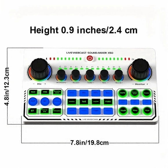 X50 Live Sound Card Audio Mixer Recording Desktop Singing BT OTG Digital Lossless mission for P