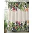 thumbnail image 3 of Palm Leaves Bathroom Curtain 96 Inch Shower Curtain with Hooks, Summer Botanical Tropical Plants Rustic Waterproof Polyester Bath Curtain Washable Bathtub Curtain 72''x 96'', 3 of 6