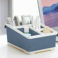 thumbnail image 6 of Bathroom Caddy Organizer, Plastic Storage Basket with 6 Compartments for Cotton Swabs, Makeup Brushes & Toiletries, Space-saving Design for Countertop or Shower Use,Vsgery, 6 of 8