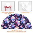 thumbnail image 4 of Rateoe cool flower Skull Print Christmas Tree Skirt 30" for Xmas Holiday New Year Party Circle Tree Mat Ornaments Decoration, 4 of 7