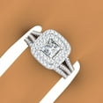 thumbnail image 4 of Dazzlingrock Collection 1.70 Carat (ctw) 14K Princess & Round Diamond Split Shank Halo Engagement Ring Set, White Gold, Size 10, 4 of 4