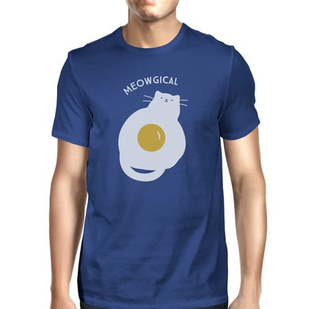 Meowgical Cat And Fried Egg Mens Blue Halloween Cat Lovers