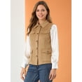 thumbnail image 3 of Chaqueta sin mangas Allegra K Estilo Anorak de Ante Sintético Caqui XL, 3 of 6