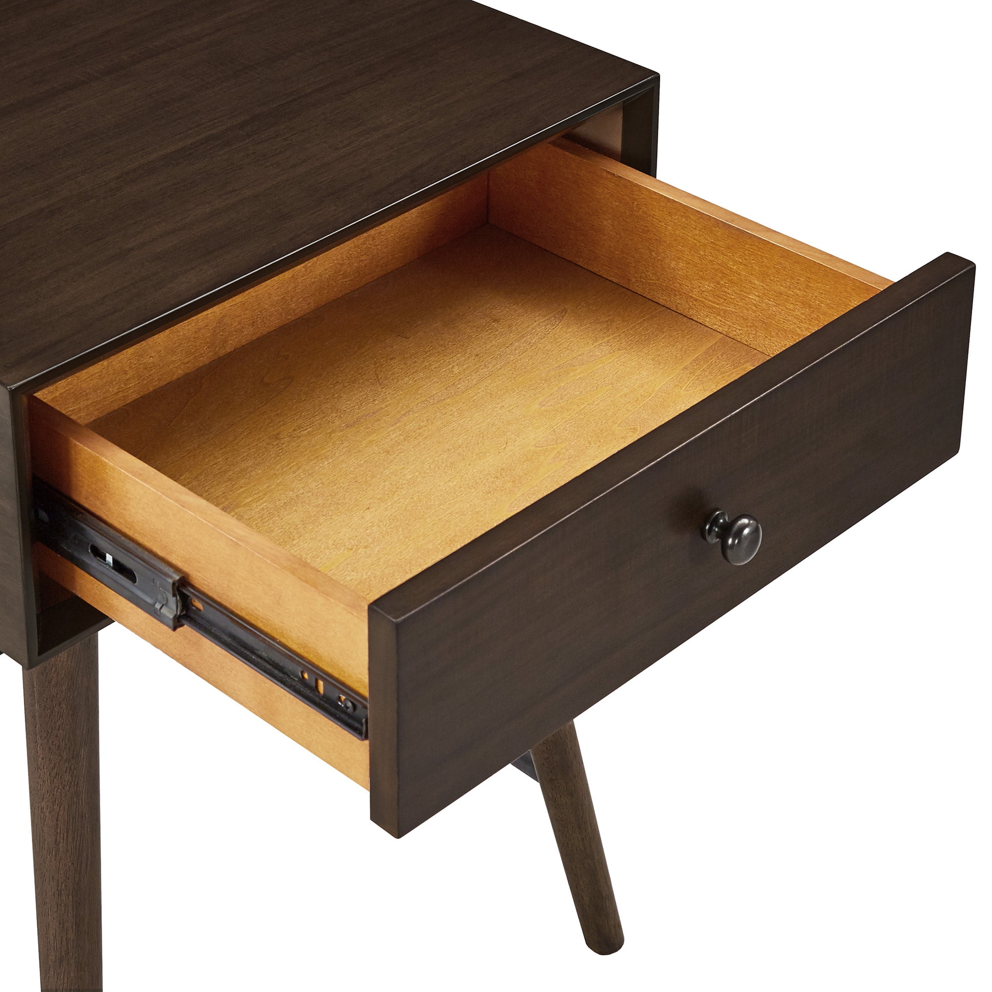 Weston Home Alcott Wood 1-Drawer End Table, Dark Walnut Finish