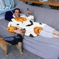thumbnail image 3 of Wearable Oversized Blanket,Halloween Pumpkin Bat Pattern Wearable Blanket Hoodie for Adults,Cozy Hooded Blankets with Super Pockets,Super Warm Fuzzy Pullover for Women & Men, 3 of 6