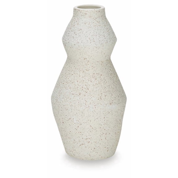 Signature Design by Ashley Dawthorne 16.5" Vase, Cream Speckled Terra Cotta