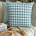 thumbnail image 2 of Buffalo Checks Aqua Decorative Throw Pillow Covers 14"x14" | Contemporary Cotton Cushion Cover Chekered | Farmhouse, Nursery Decor Pillowcases for Couch / Sofa & Bed, Modern Design - Checkmate Aqua, 2 of 9