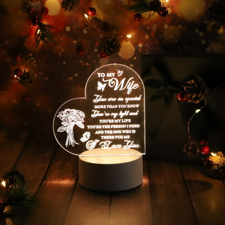 

Tanjnj Clearance 3D Nightlight Love Girl Blessing Acrylic Atmosphere LED Lights To Send Wife And Husband Holiday Gifts