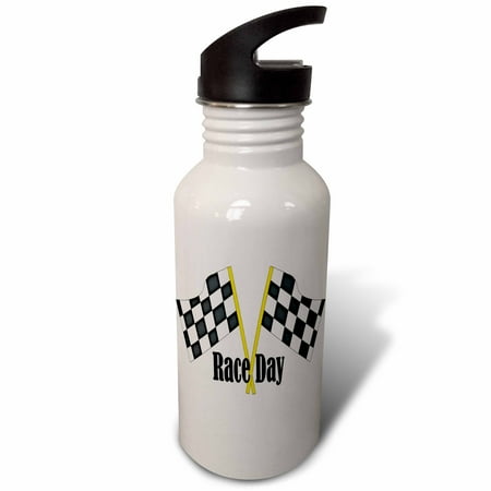 

Cute Race Day Dual Flags 21 oz Sports Water Bottle wb-210741-1