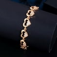 thumbnail image 6 of Romantic 585 Gold Cubic Zircon Heart Chain Link Bangle Bracelet for Women Lover, 6 of 9