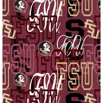 Official Licensed NCAA Florida State University Letters Fabric by the Yard