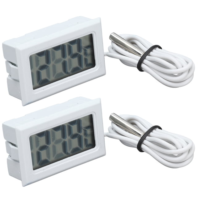 Refrigerator Temperature Meter, 2Pcs -50 Degrees Celsius ~110 Degrees Celsius Waterproof Electronic Digital 2s Refresh With Probe For Aquarium For Greenhouse