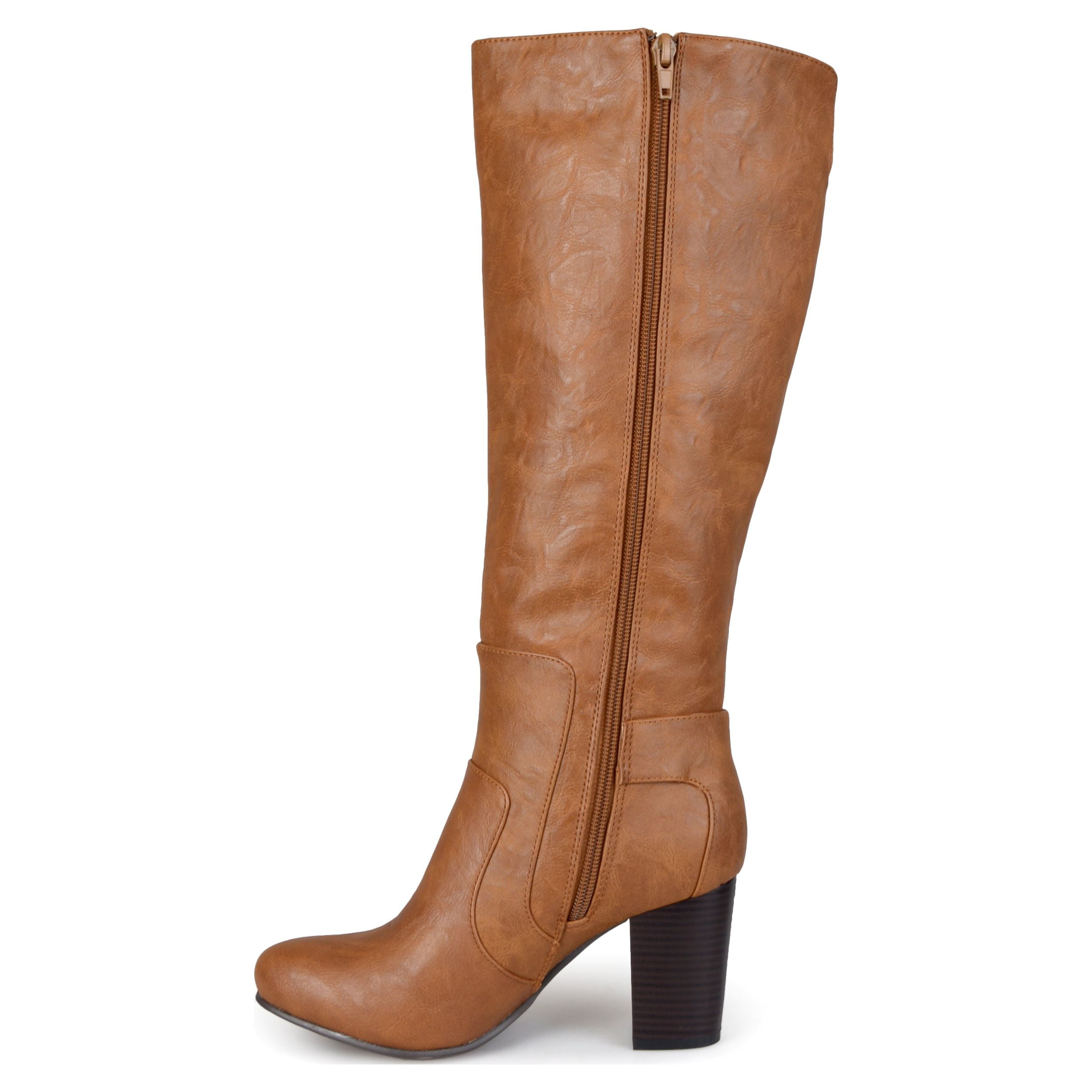 Journee Womens Carver Wide Calf Stacked Heel Knee High Boots
