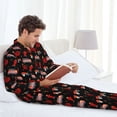 thumbnail image 6 of Yiaed Fire Fighting Print Men’s Pajamas Set - Long Sleeve Button Down Sleep Shirt and Pajama Bottoms Sleepwear Set Mens Pjs Sets Men's Pajama Bottoms-X-Large, 6 of 7