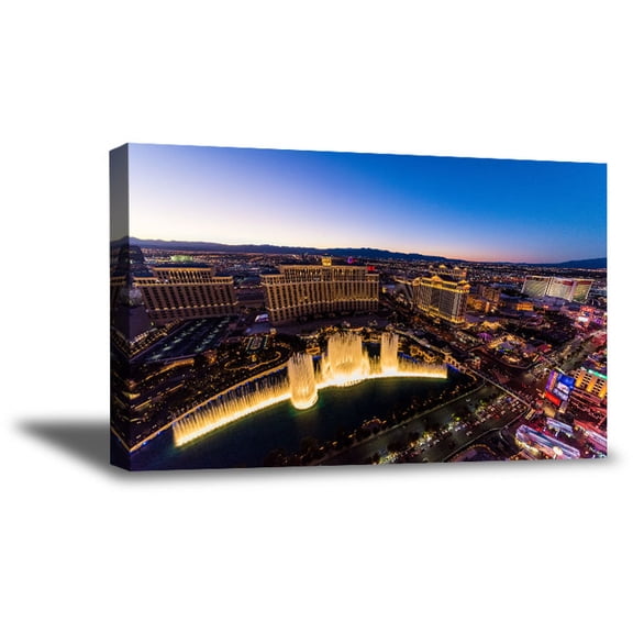 Awkward Styles Vegas Night View Las Vegas Party LV Decorations Night Lights Las Vegas View Canvas Art Las Vegas Cityscape Canvas Printed Decor Led City Ligths Stylish Dining Living Room Decor Ideas