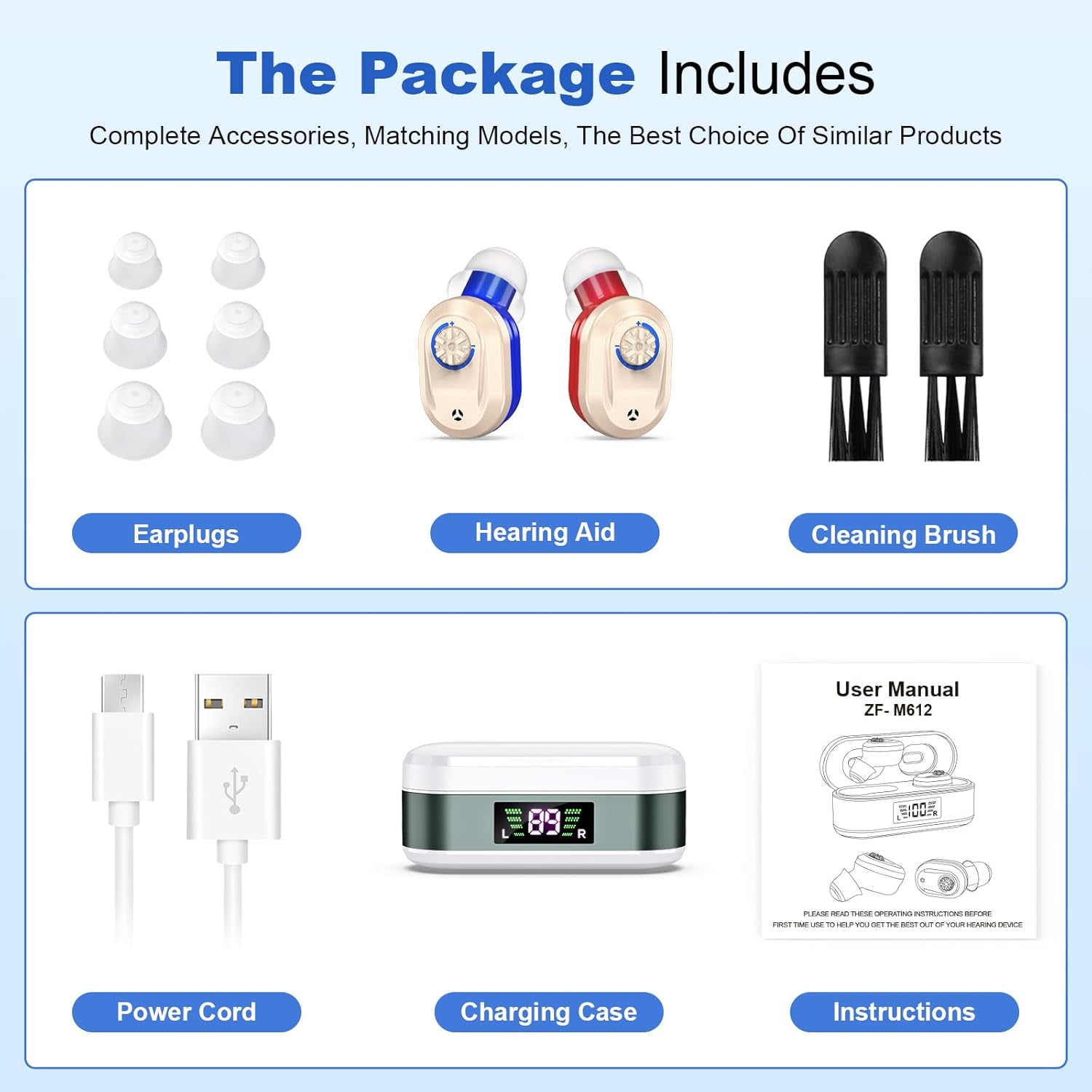 SUWU Hearing Aids for Seniors with digital Displays,Wireless Hearing Aids with Adjustable Volume,Invisible Hearing Amplifier with Noise Reduction with Large Capacity Battery Charging Case