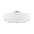 thumbnail image 6 of Livex Lighting Meridian 9.5" 5-Light Metal & Fabric Semi Flush in Brushed Nickel, 6 of 9