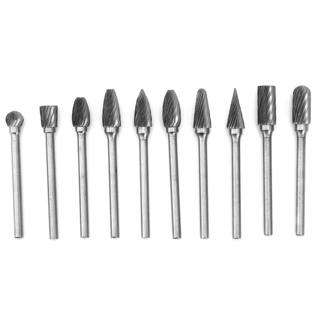 Juego De 10 Fresas Rotativas De Carburo De Tungsteno De Corte único 1 U 8, Fácil Muesca Y Grabado, Larga Vida útil, Fresas Resistentes Para Artistas, Talladores Y Artesanos De