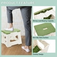 thumbnail image 3 of Uxcell Taburete de paso plegable de 9" para adultos, capacidad de 220 lbs, taburete antideslizante con mango, verde, pequeño, 3 of 7