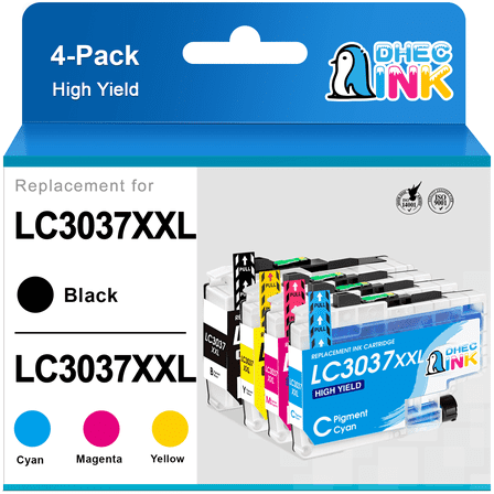 LC3037 Ink Cartridges Replacement for Brother LC3037 LC3037XXL LC3039 LC-3037 for Brother MFC-J6945DW MFC-J5845DW XL MFC-J5945DW Printer (Black Cyan Yellow Magenta, 4 Pack)