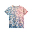 thumbnail image 3 of Abcomgle Girls Summer Tshirts 4-16 Crewneck Daisy Flower Print Toddler T-Shirt Short Sleeve Toddler Girls T-Shirts Summer Fashion Cotton Tee Tops Girls, 3 of 5