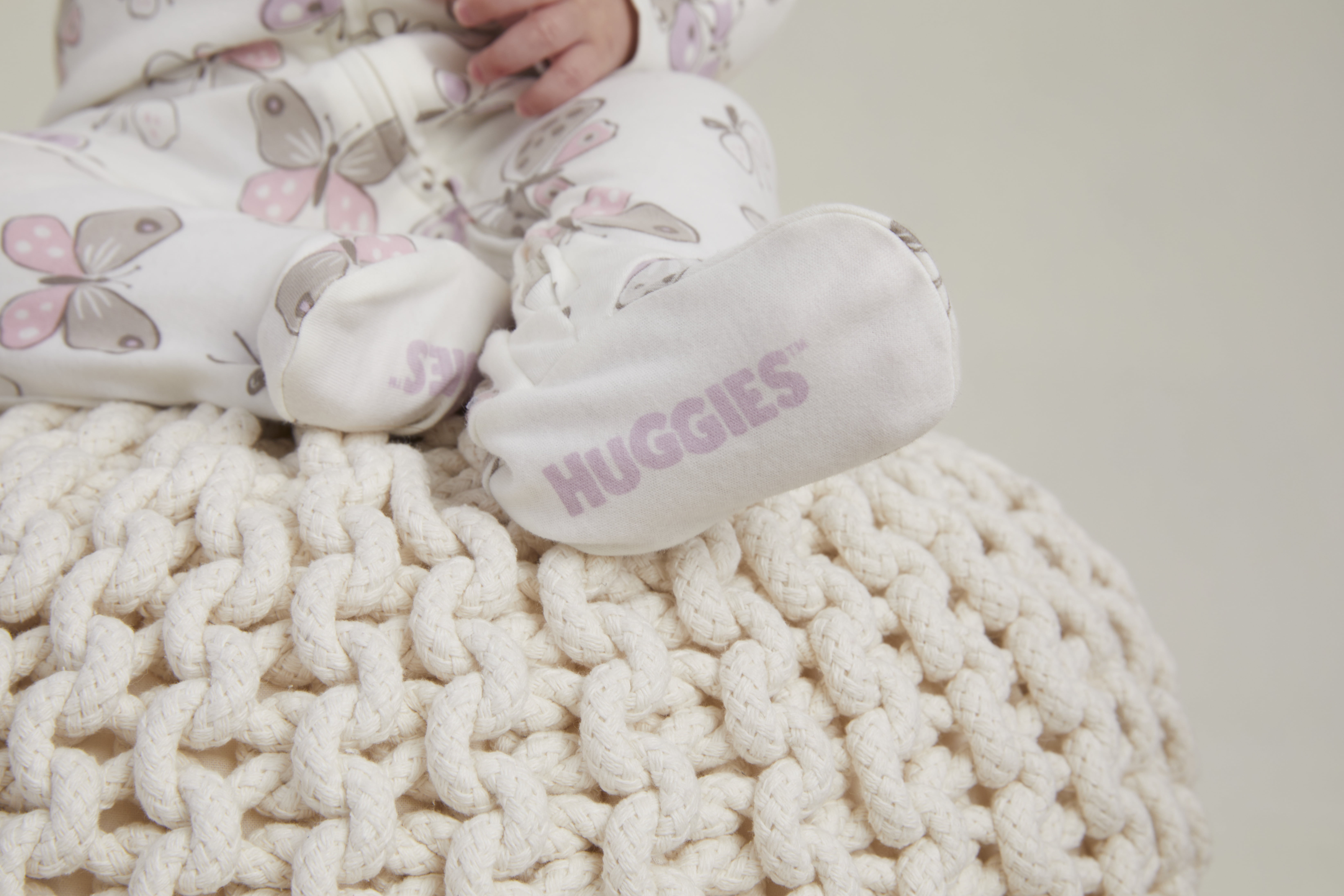 Huggies Baby Girls Butterfly Printed Organic Cotton Sleep and Play, Sizes NB-9M
