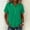 Green, variant on Women's Contrast Shirt Half Placket Button Lapel Texture Loose Fit Short Sleeve Top Black M