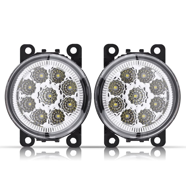 Lámpara antiniebla delantera redonda Bling Bling para Ford Focus 9 LED luz diurna color blanco