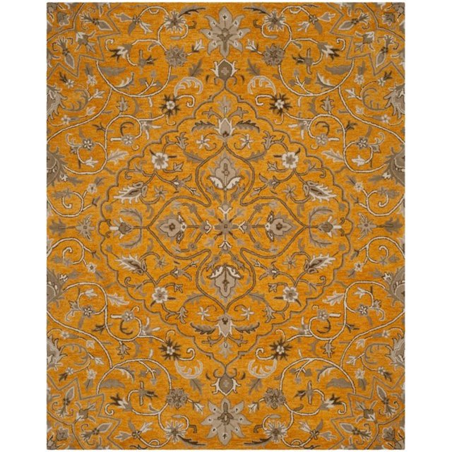 Safavieh Bella 8' X 10' Hand Tufted Wool Pile Rug in Gold and Taupe