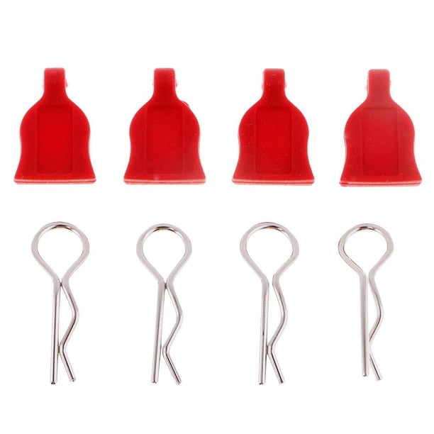 2 Piezas de Repuesto de Hebilla de Carcasa de Metal para Coche RC 1/10/coches de Carretera, Color Rojo , 4 piezas
