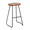 Brown, variant on IULULU 26 Inch Barstool Chair for Kitchen Island, Rustic Saddle, Seat Backless Stools with Metal Leg, Wood