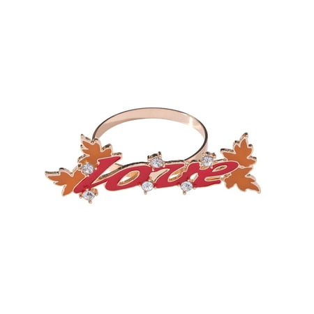 

Creative English Letter Napkin Ring Thanksgiving Napkin Buckle Restaurant Simple Lovers Western Restaurant Napkin Ring